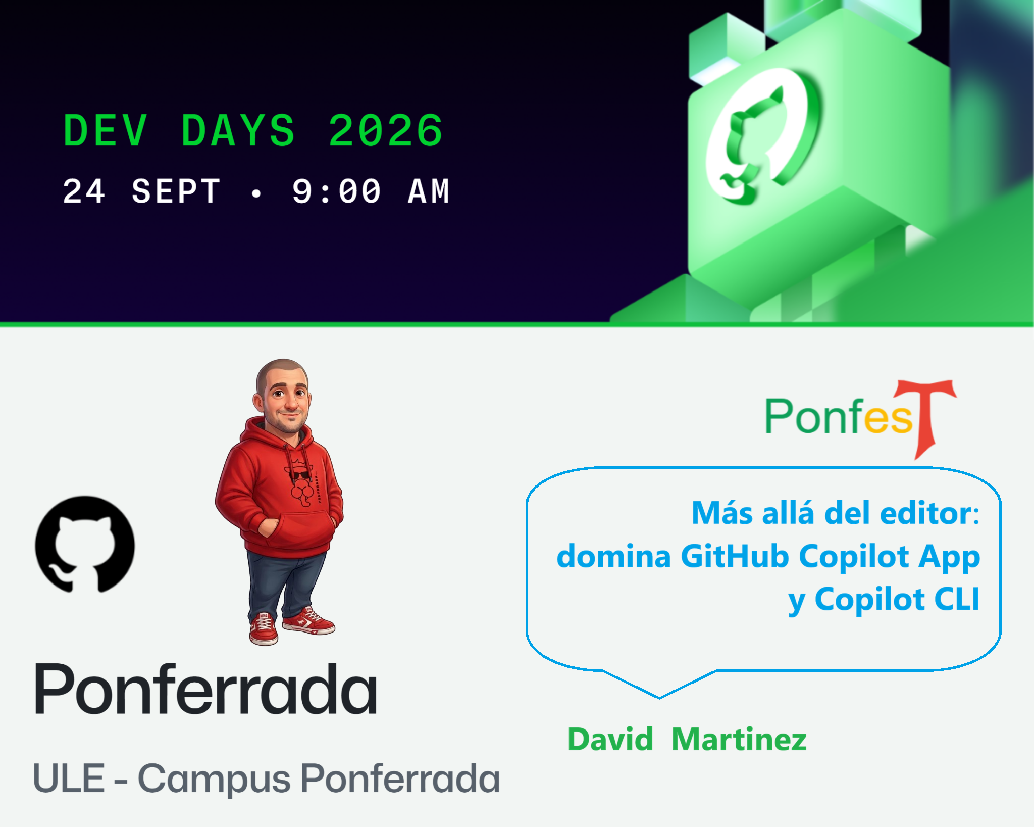 Conferencias Más allá del editor: domina GitHub Copilot App y Copilot CLI