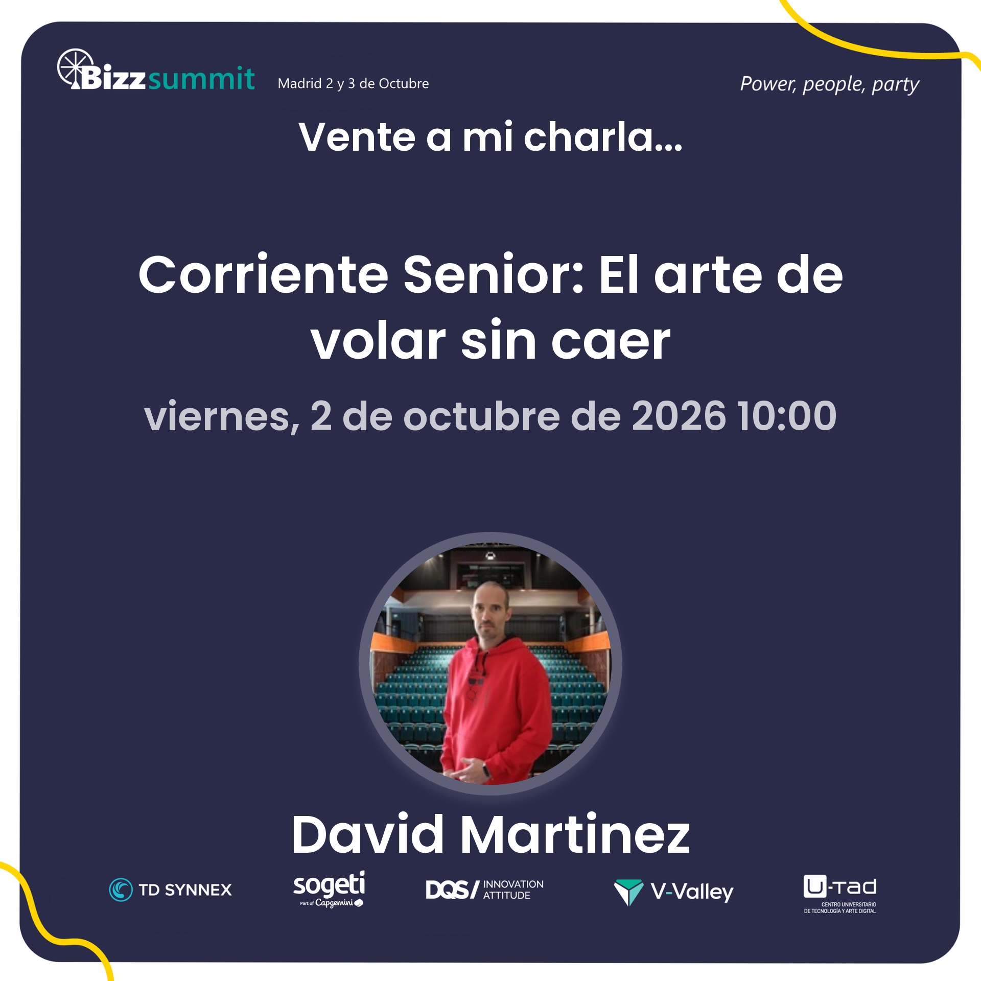 Conferencias Corriente Senior: El arte de volar sin caer